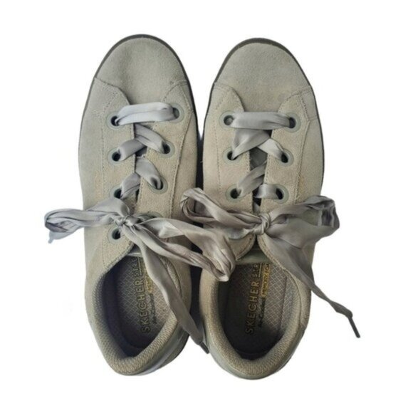 Sketchers Suede Sneaker Platform 7.5 "Hi Lite" SN977 Leather Gray - Picture 3 of 12